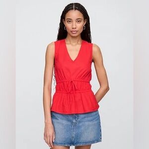 GAP Linen Blend V-Neck Top